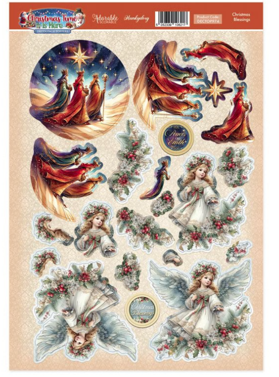 Christmas Blessings Decoupage Topper Sheet